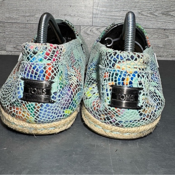 🌻 Toms Leather Alpargata Mosaic Butterfly Slip On Espadrille Flats 9 - Picture 3 of 9
